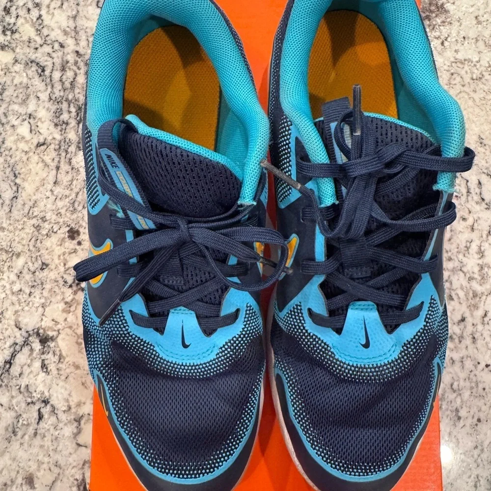 Nike Running Shoes Navy Teal Gold Big Kids 7Y Women’s 8.5
